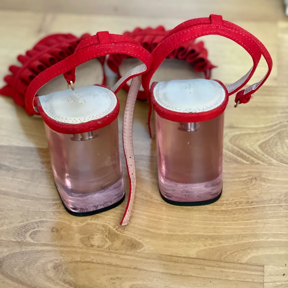 Red Ruffle Sandals - Picture 4 of 5